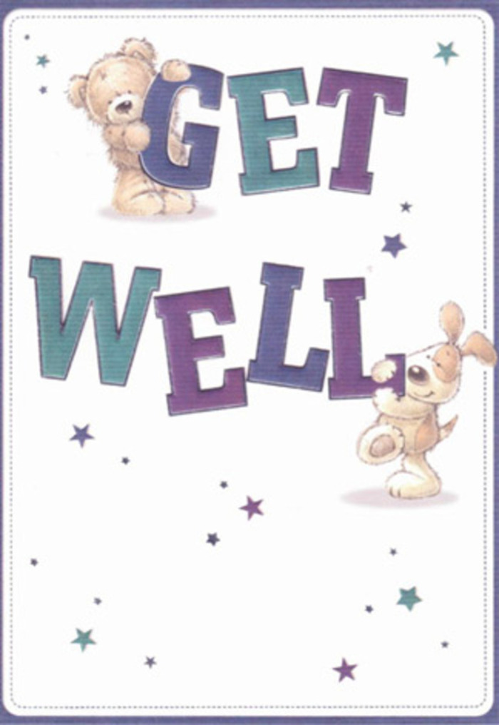 Capturing the gentle encouragement found in Elephant and Castle's close-knit streets, this get well card features endearing illustrations of a teddy bear and a floppy-eared puppy, surrounded by playful stars that seem to carry wishes across the clean backdrop. The bear's fluffy texture and the pup's velvety ears appear almost tactile-a nod to the touchable petals in a bouquet from a beloved local florist. The bold, confident typography, awash in purples, teals, and aquas, anchors the design with a sense of cheerful resilience seen in the community's spirit, whether at the neighbourhood market or a bustling street festival. Starbursts scatter across the scene, weaving a subtle narrative of hope and healing, their shimmering tones mirroring sunsets admired on Elephant Road. The careful placement of each illustrated detail-like arranging blooms for a customer's bedside-ensures every glance offers new comfort. Pairing this card with a bouquet from a florist near Elephant and Castle not only sends wishes for recovery but also the reassurance that comes from local traditions of care and support. The light, airy composition, rich with gentle optimism, offers a true celebration of healing and friendship, certain to brighten any bedside and foster a genuine sense of hope.